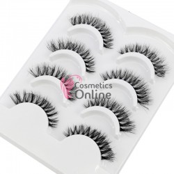 Gene false tip banda, 4 perechi Natural Soft cu banda Transparenta Cod 5DY05 + 1 Pensula de Make-up Cadou